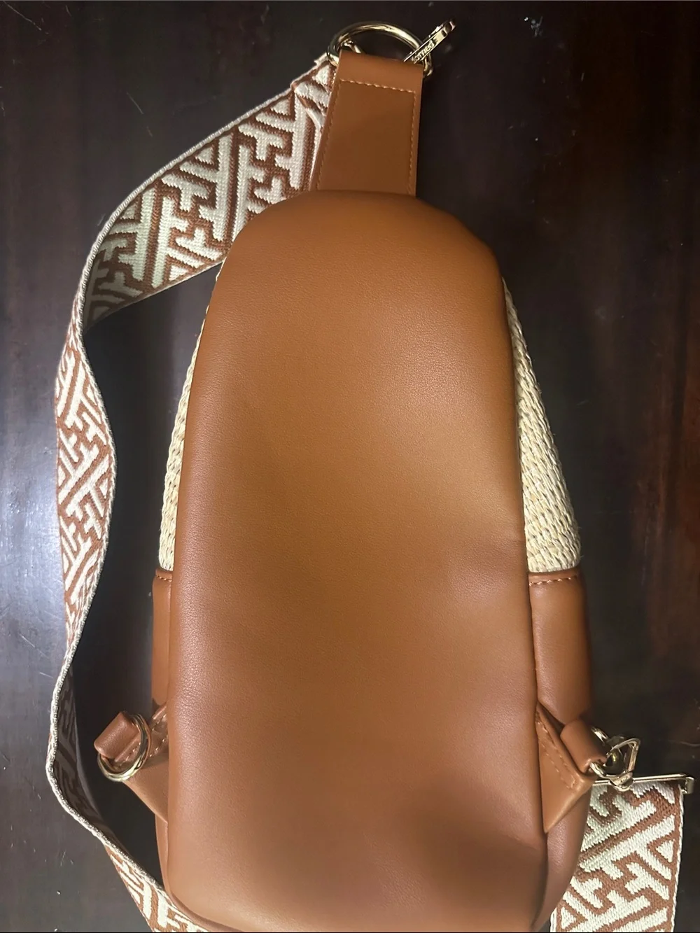 Raffia Sling Backpack - Natural